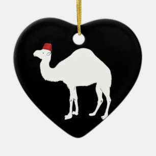 Camel met een fez keramisch ornament