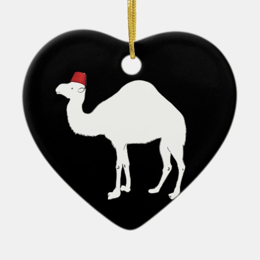 Camel met een fez keramisch ornament (Voorkant)