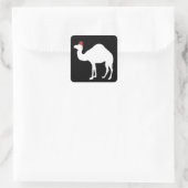 Camel met een fez vierkante sticker (Tas)