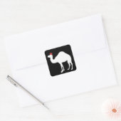 Camel met een fez vierkante sticker (Envelop)