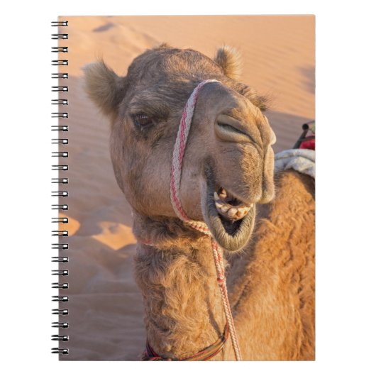 Camel met een grappige gezichtsuitdrukking - Oman Notitieboek (Voorkant)