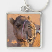 Camel met een grappige gezichtsuitdrukking - Oman Sleutelhanger (Voorkant)