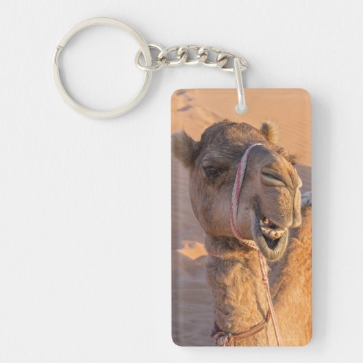 Camel met een grappige gezichtsuitdrukking - Oman Sleutelhanger (Voorkant)