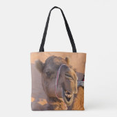 Camel met een grappige gezichtsuitdrukking - Oman Tote Bag (Achterkant)