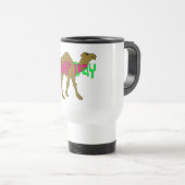 Camel met Hump Day in roze en groen Reisbeker (Voorkant rechts)