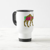 Camel met Hump Day in roze en groen Reisbeker (Voorkant links)