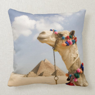 Camel met Pyramids Giza, Egypte Kussen