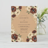 Camel Muted Autumnal Wedding Kaart (Staand voorkant)