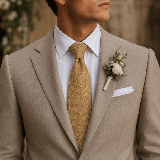Camel Old Money Micro Weave Stropdas