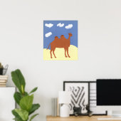 Camel on Desert Dunes Poster (Thuiskantoor)