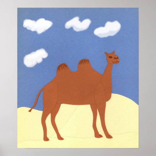 Camel on Desert Dunes Poster (Voorkant)