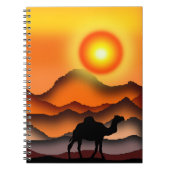 Camel op Sunset Desert Notitieboek - Schilderen (Voorkant)
