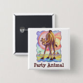 Camel Party Center Vierkante Button 5,1 Cm (Voorkant /achterkant)