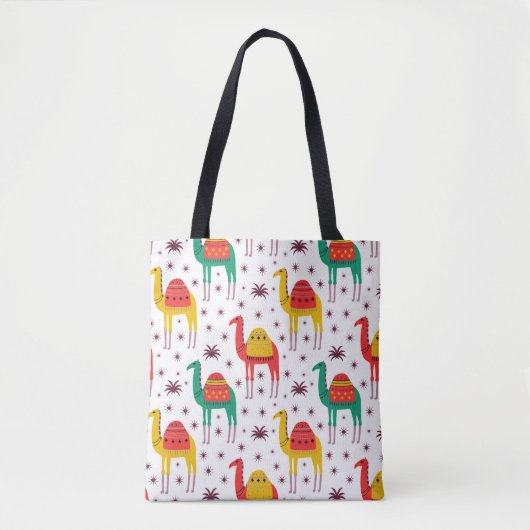 Camel pattern flat color design tote bag (Voorkant)