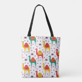 Camel pattern flat color design tote bag (Achterkant)