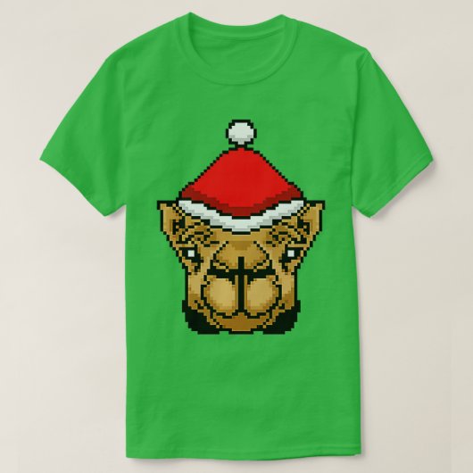 Camel Pixelated Kerstmis Grappige Camel Xmas Premi T-shirt (Design voorkant)