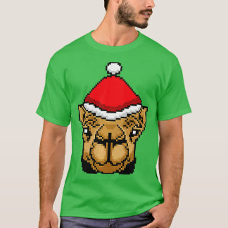 Camel Pixelated Kerstmis Grappige Camel Xmas Premi T-shirt