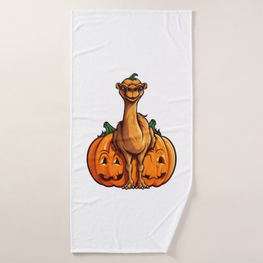 Camel Pompoen Lazy Halloween Feestkostuum Kinder Badhanddoek (Badhanddoek)