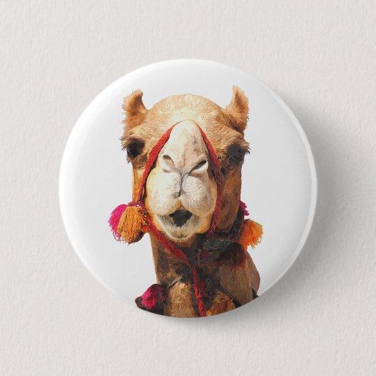 Camel Portrait Ronde Button 5,7 Cm (Voorkant)