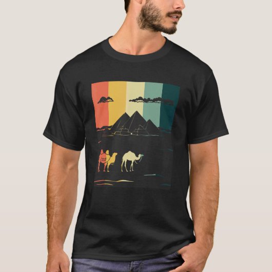 Camel Pyramids uit Giza Egypt Anubis Sphinx en Pha T-shirt (Voorkant)