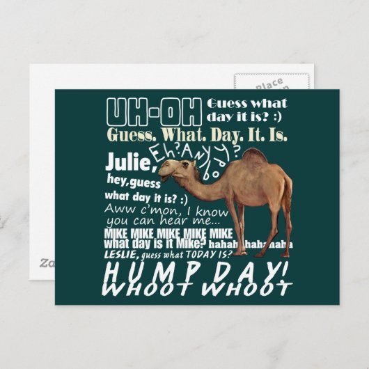 Camel raad op welke dag briefkaart (Voorkant / Achterkant)