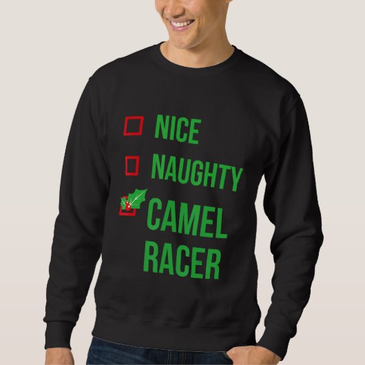 Camel Racer Pajama Kerstmis Trui (Voorkant)