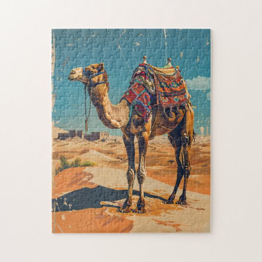 Camel Retro Desert Art Legpuzzel (Verticaal)