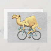 Camel Rijden op een fiets Briefkaart (Voorkant / Achterkant)