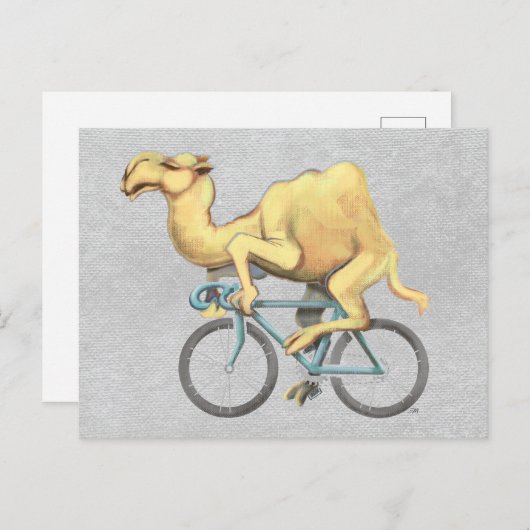Camel Rijden op een fiets Briefkaart (Voorkant / Achterkant)