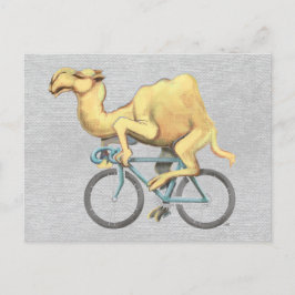 Camel Rijden op een fiets Briefkaart