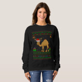 Camel Santa Hat Matching Ugly Camel Kerstmis Trui (Voorkant volledig)