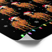 Camel Santa Hat Xmas Lights Mannen Vrouwen Kerst T Poster (Hoek)