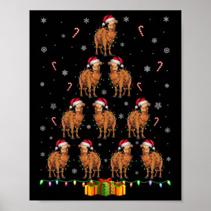 Camel Santa Hat Xmas Lights Mannen Vrouwen Kerst T Poster