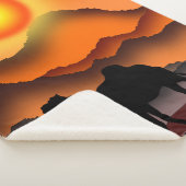 Camel Sherpa Blanket Beauful Sunset Deken (3/4)