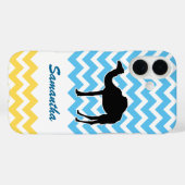 Camel Silhouet op Blauwe en Gele Chevron Case-Mate iPhone Case (Achterkant (horizontaal))