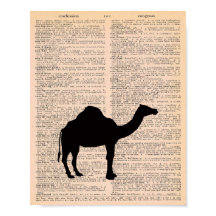 Camel Silhouette Dictionary Nursery Art