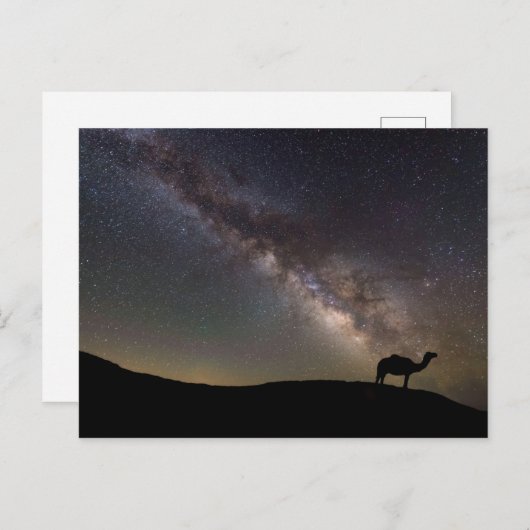 Camel Silhouette en Milkyway Briefkaart (Voorkant / Achterkant)