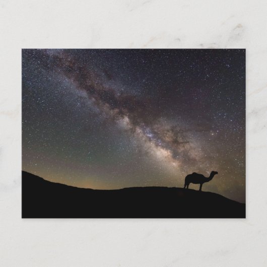 Camel Silhouette en Milkyway Briefkaart (Voorkant)