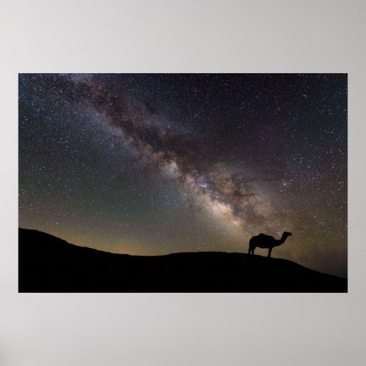 Camel Silhouette en Milkyway Poster (Voorkant)