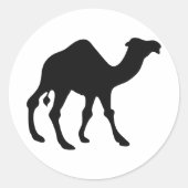 Camel Silhouette Ronde Sticker (Voorkant)