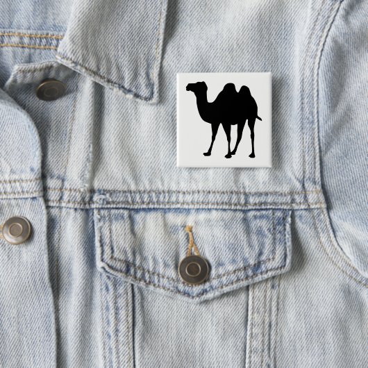 Camel Silhouette Vierkante Button 5,1 Cm (In situ)