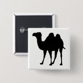 Camel Silhouette Vierkante Button 5,1 Cm (Voorkant /achterkant)
