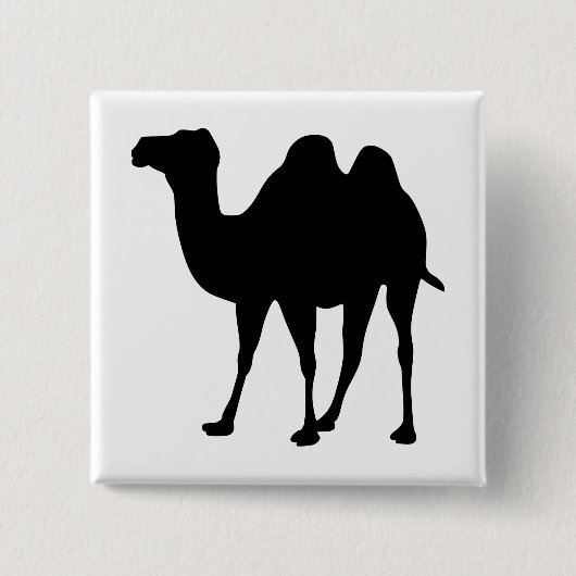 Camel Silhouette Vierkante Button 5,1 Cm (Voorkant)