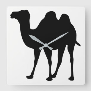 Camel Silhouette Vierkante Klok