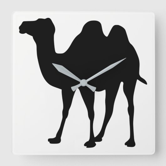 Camel Silhouette Vierkante Klok (Voorkant)