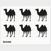 Camel Silhouette Vierkante Sticker (Vel)