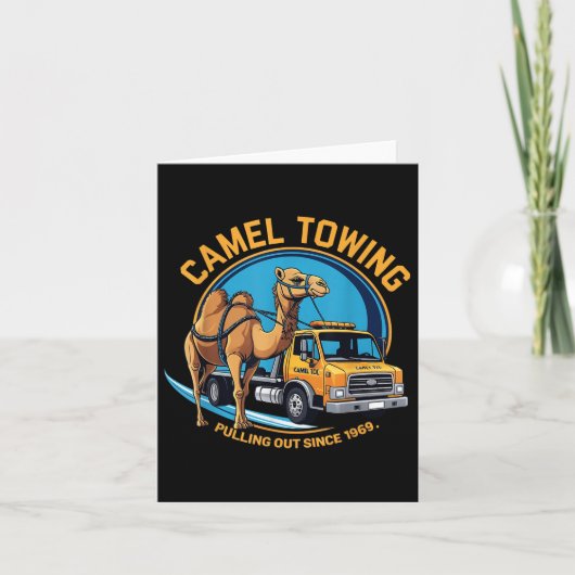 Camel sleepontwerp - Retro sleepwagen met grafisch Kaart (Voorkant)