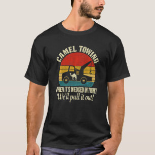 Camel Slepen Sleepwagen Retro Volwassen Humor T-shirt