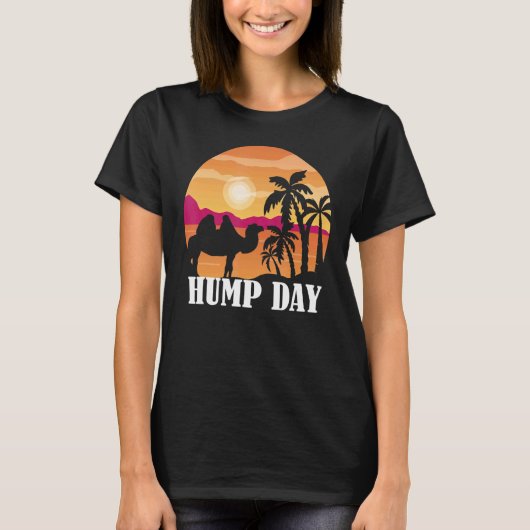 Camel Sunset Palm Tree Hump Day Hump Day Camel T-shirt (Voorkant)
