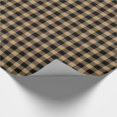 Camel Tan Black Buffalo Pset Tartan Cadeaupapier (Hoek)